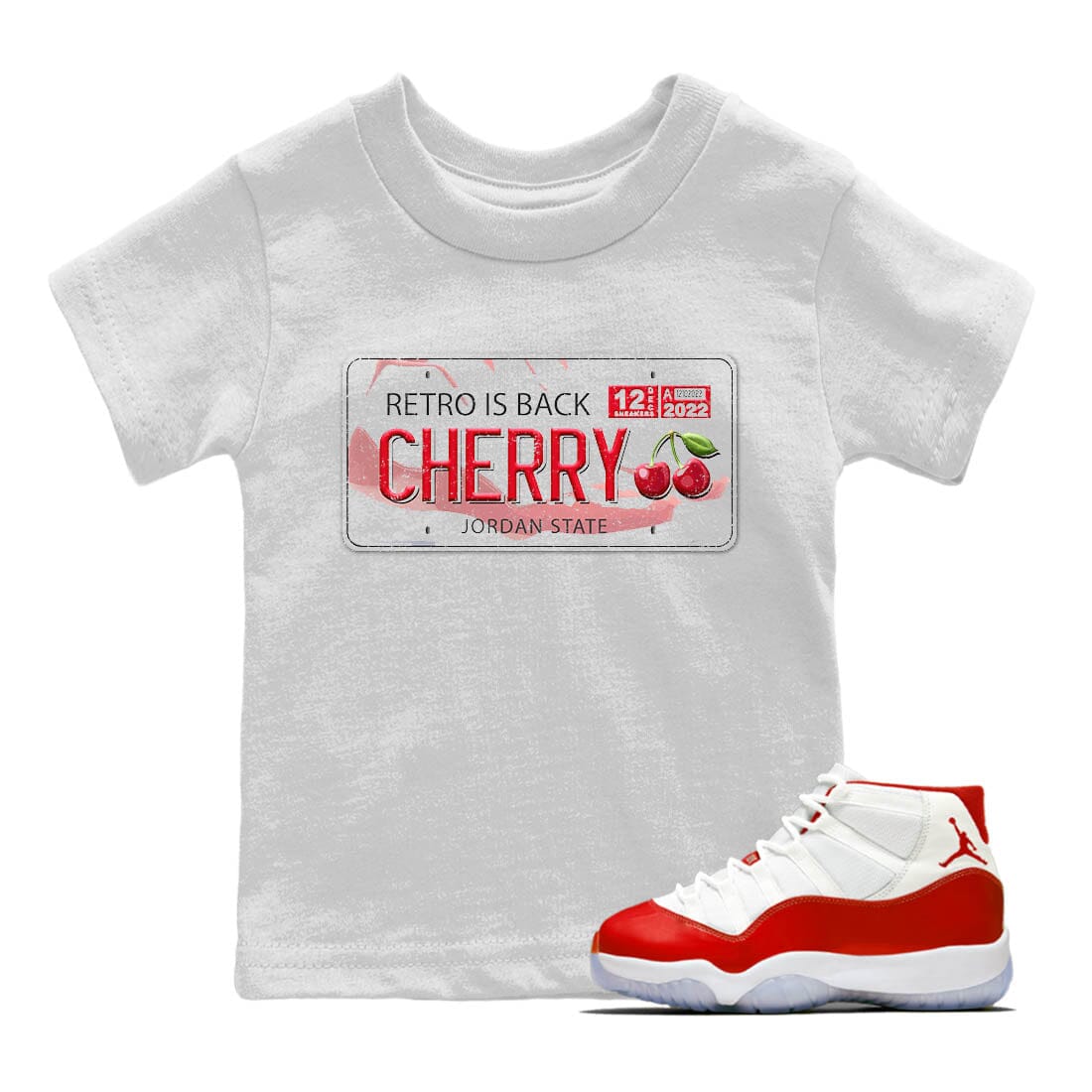 Jordan 11 Cherry Sneaker Match Tees Jordan Plate Sneaker Tees Jordan 11 Cherry Sneaker Release Tees Kids Shirts