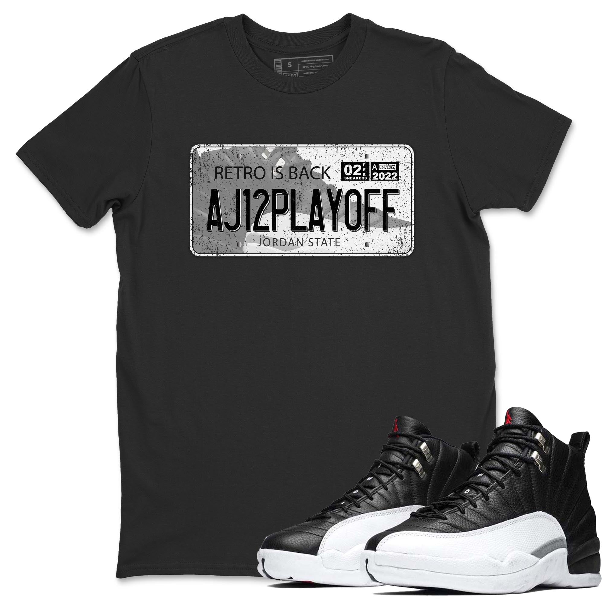 Jordan 12 Playoffs Sneaker Match Tees Jordan Plate Sneaker Tees Jordan 12 Playoffs Sneaker Release Tees Unisex Shirts