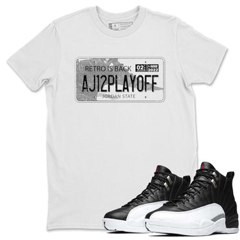 Jordan 12 Playoffs Sneaker Match Tees Jordan Plate Sneaker Tees Jordan 12 Playoffs Sneaker Release Tees Unisex Shirts