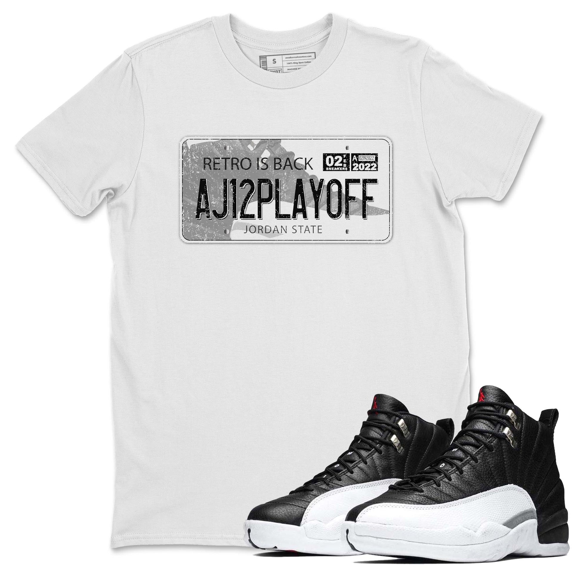 Jordan 12 Playoffs Sneaker Match Tees Jordan Plate Sneaker Tees Jordan 12 Playoffs Sneaker Release Tees Unisex Shirts