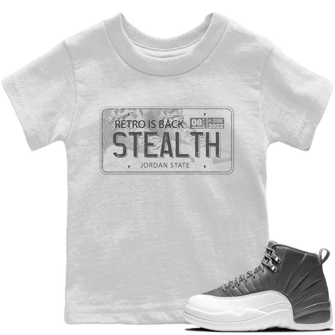 Jordan 12 Stealth Sneaker Match Tees Jordan Plate Sneaker Tees Jordan 12 Stealth Sneaker Release Tees Kids Shirts