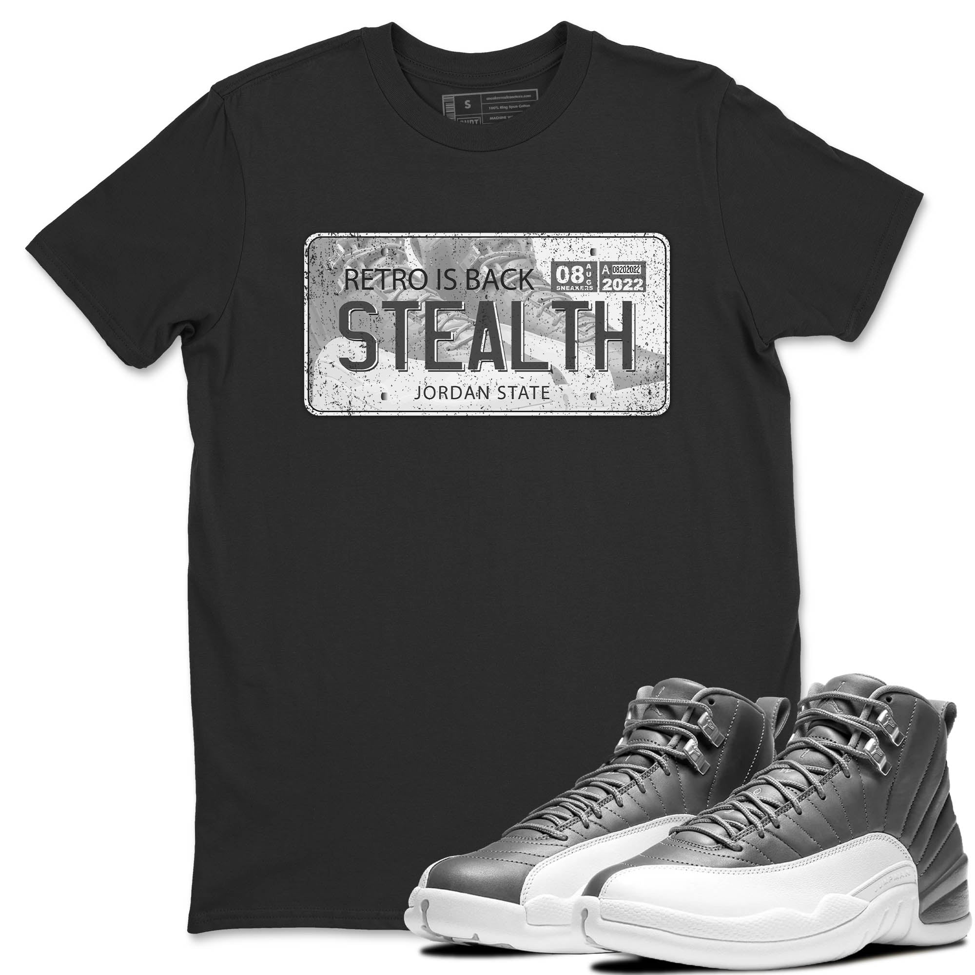 Jordan 12 Stealth Sneaker Match Tees Jordan Plate Sneaker Tees Jordan 12 Stealth Sneaker Release Tees Unisex Shirts