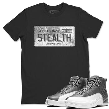 Jordan 12 Stealth Sneaker Match Tees Jordan Plate Sneaker Tees Jordan 12 Stealth Sneaker Release Tees Unisex Shirts