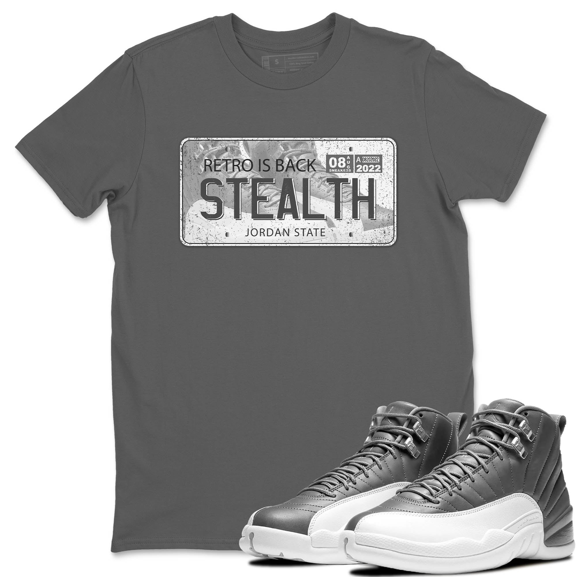 Jordan 12 Stealth Sneaker Match Tees Jordan Plate Sneaker Tees Jordan 12 Stealth Sneaker Release Tees Unisex Shirts
