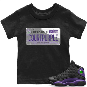 Jordan 13 Court Purple Sneaker Match Tees Jordan Plate Sneaker Tees Jordan 13 Court Purple Sneaker Release Tees Kids Shirts
