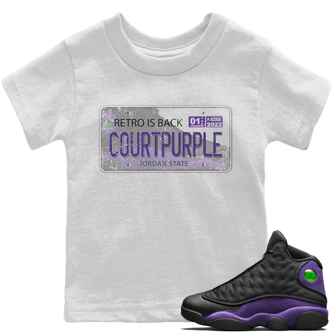 Jordan 13 Court Purple Sneaker Match Tees Jordan Plate Sneaker Tees Jordan 13 Court Purple Sneaker Release Tees Kids Shirts