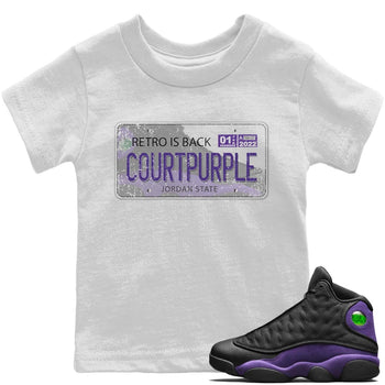 Jordan 13 Court Purple Sneaker Match Tees Jordan Plate Sneaker Tees Jordan 13 Court Purple Sneaker Release Tees Kids Shirts