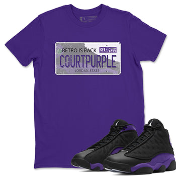 Jordan 13 Court Purple Sneaker Match Tees Jordan Plate Sneaker Tees Jordan 13 Court Purple Sneaker Release Tees Unisex Shirts