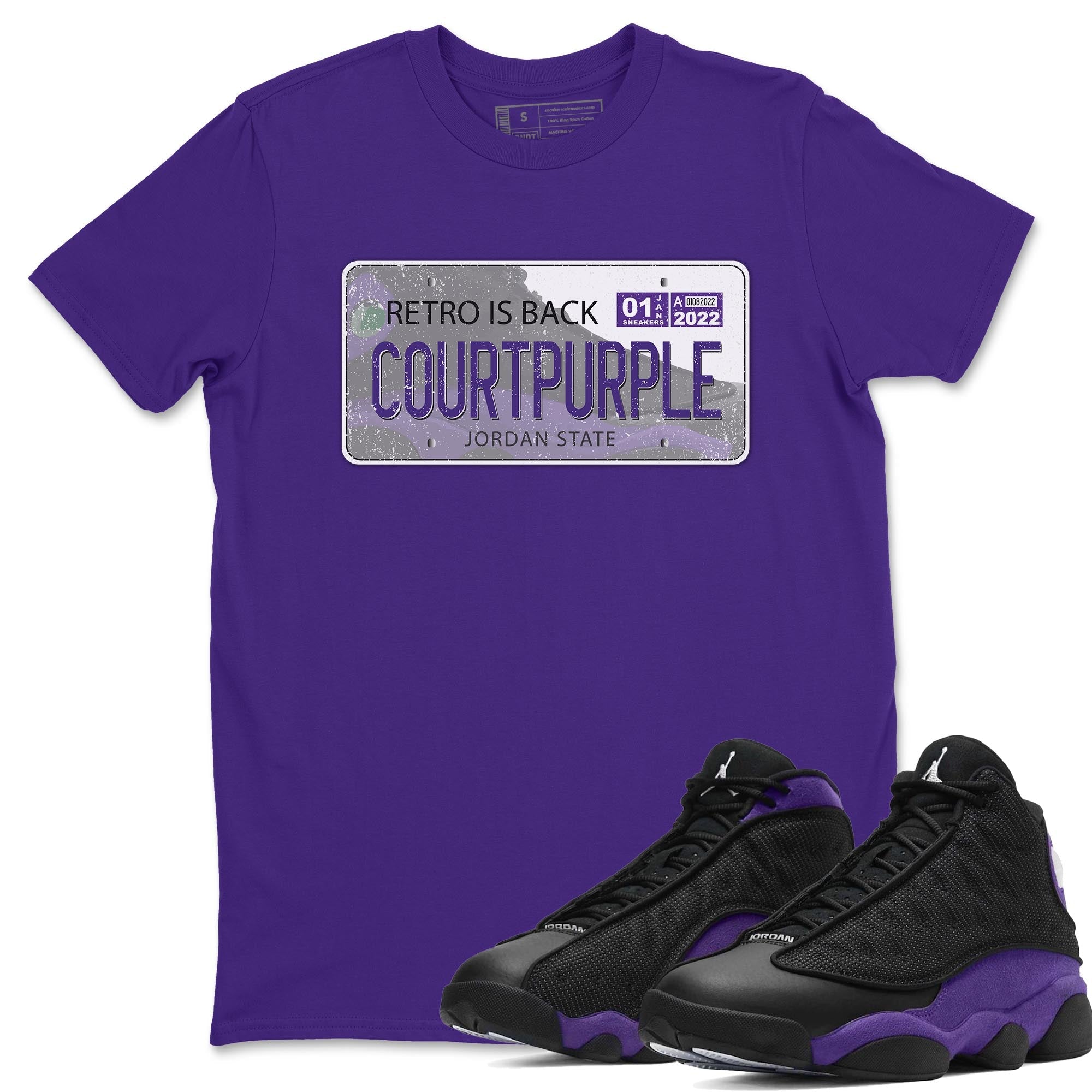 Jordan 13 Court Purple Sneaker Match Tees Jordan Plate Sneaker Tees Jordan 13 Court Purple Sneaker Release Tees Unisex Shirts