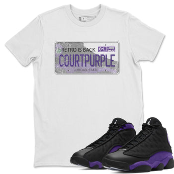Jordan 13 Court Purple Sneaker Match Tees Jordan Plate Sneaker Tees Jordan 13 Court Purple Sneaker Release Tees Unisex Shirts