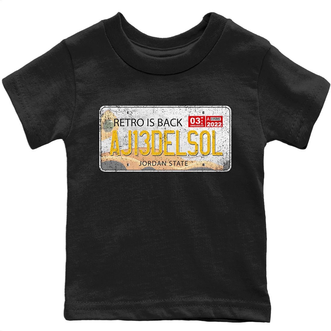 Jordan 13 Del Sol Sneaker Match Tees Jordan Plate Sneaker Tees Jordan 13 Del Sol Sneaker Release Tees Kids Shirts