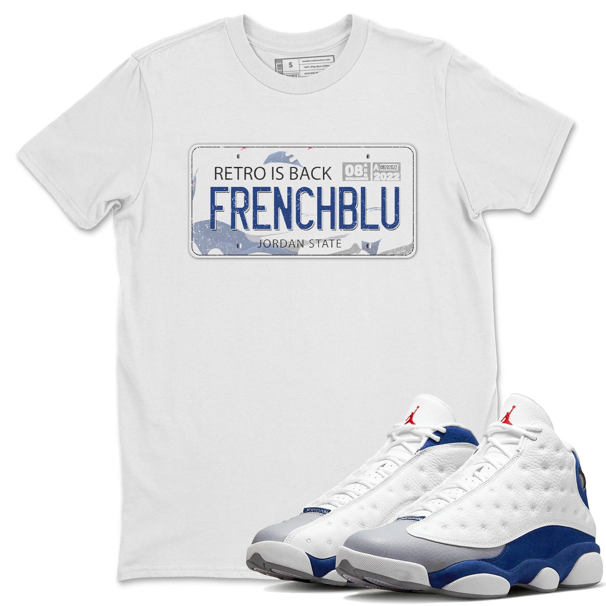 Jordan 13 French Blue Sneaker Match Tees Jordan Plate Sneaker Tees Jordan 13 French Blue Sneaker Release Tees Unisex Shirts