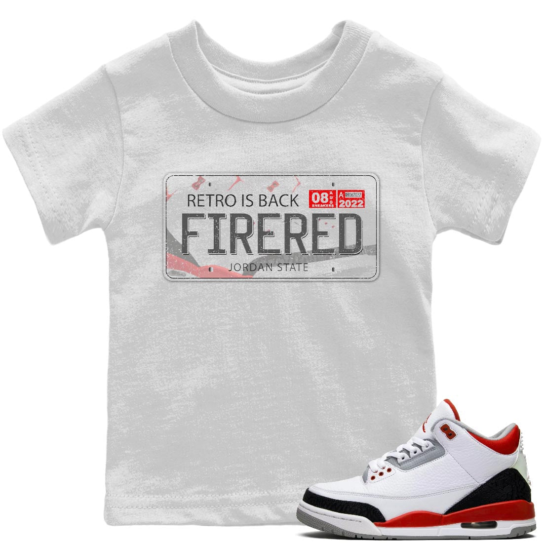 Jordan 3 Fire Red Sneaker Match Tees Jordan Plate Sneaker Tees Jordan 3 Fire Red Sneaker Release Tees Kids Shirts