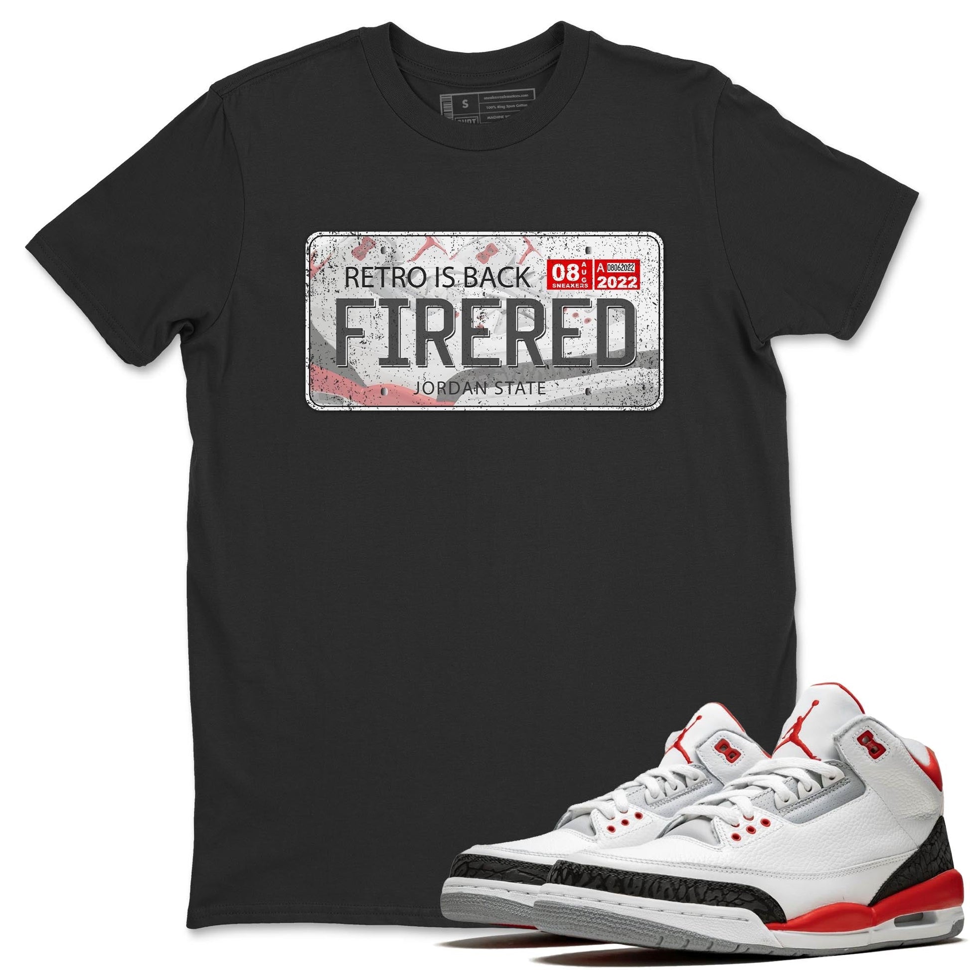 Jordan 3 Fire Red Sneaker Match Tees Jordan Plate Sneaker Tees Jordan 3 Fire Red Sneaker Release Tees Unisex Shirts
