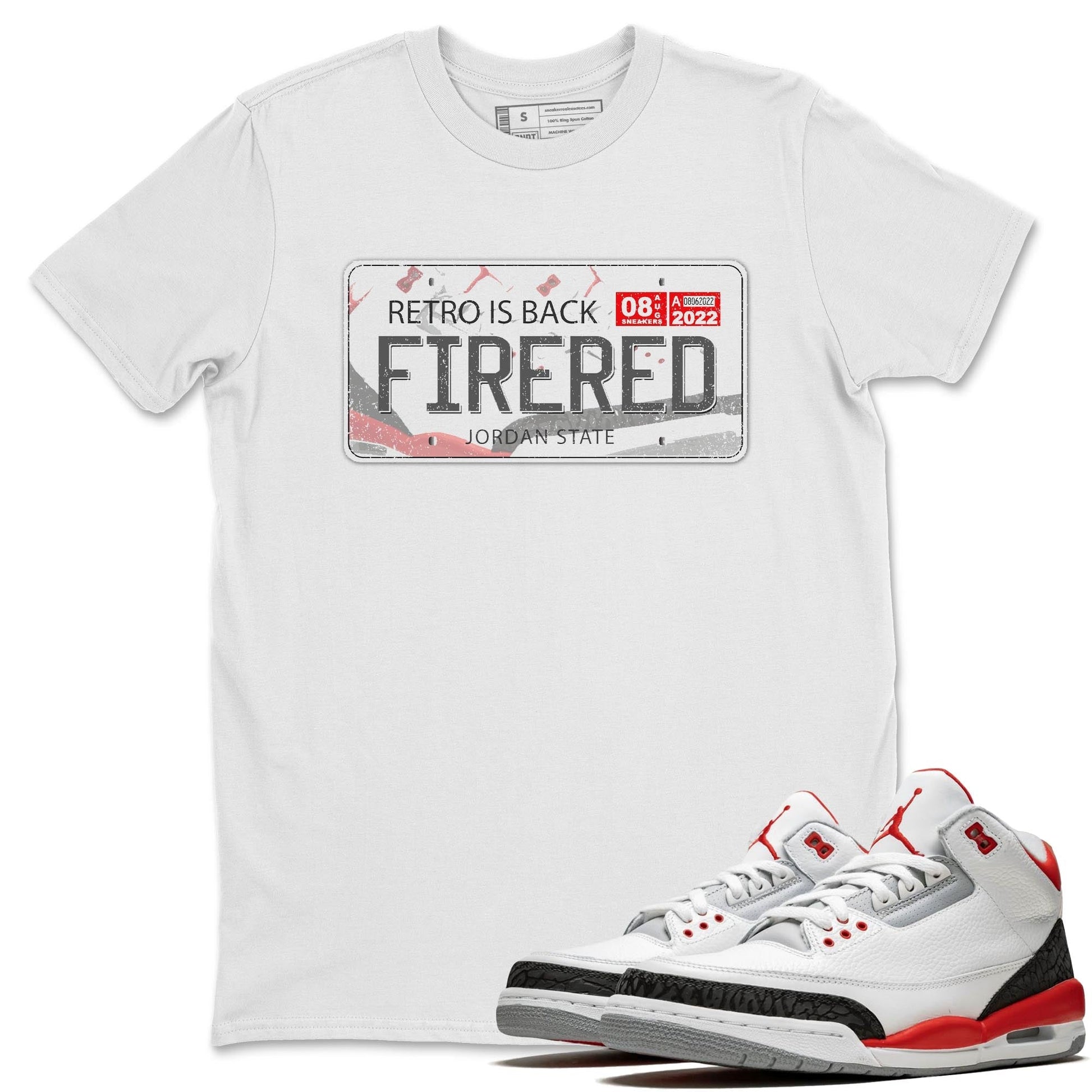 Jordan 3 Fire Red Sneaker Match Tees Jordan Plate Sneaker Tees Jordan 3 Fire Red Sneaker Release Tees Unisex Shirts