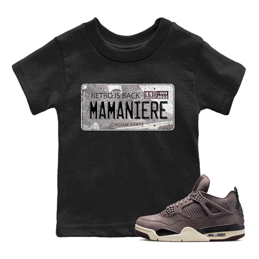 Jordan 4 A Ma Maniere Sneaker Match Tees Jordan Plate Sneaker Tees Jordan 4 A Ma Maniere Sneaker Release Tees Kids Shirts