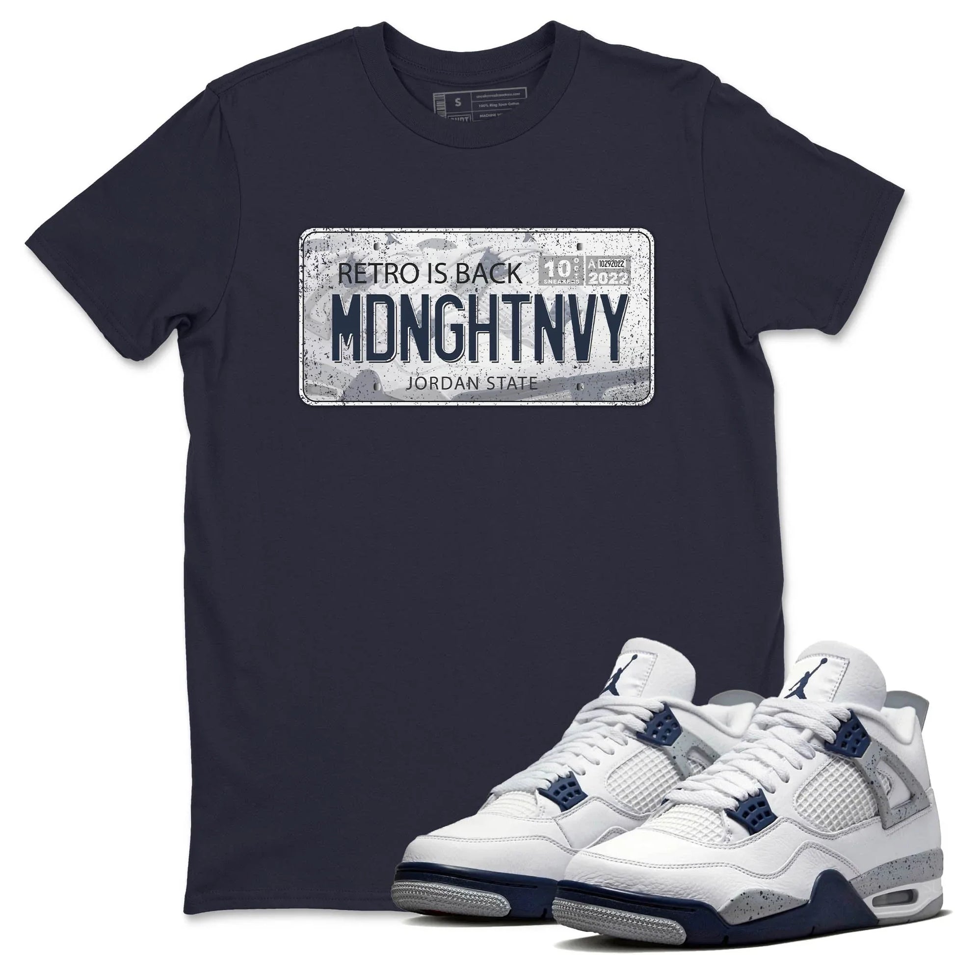 Jordan 4 Midnight Navy Sneaker Match Tees Jordan Plate Sneaker Tees Jordan 4 Midnight Navy Sneaker Release Tees Unisex Shirts