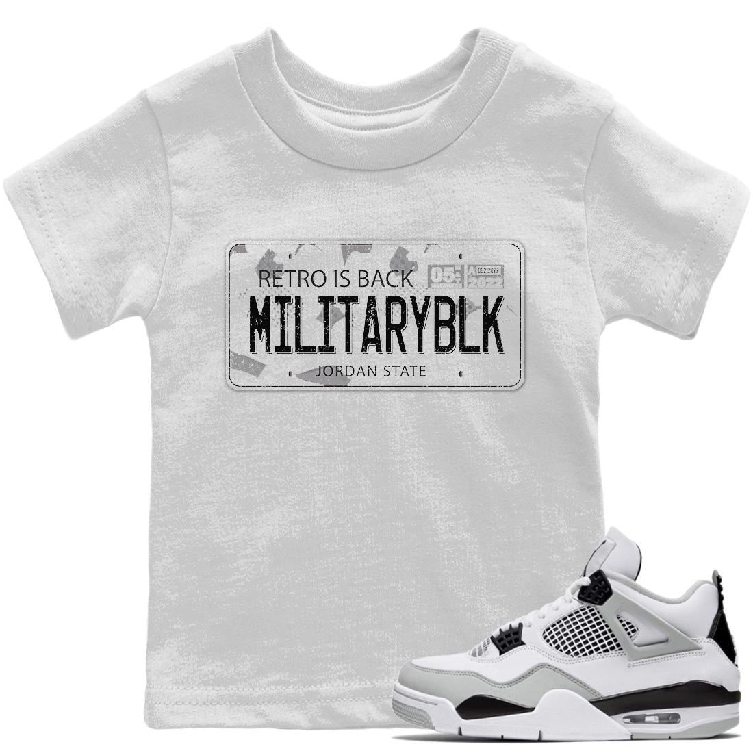 Jordan 4 Military Black Sneaker Match Tees Jordan Plate Sneaker Tees Jordan 4 Military Black Sneaker Release Tees Kids Shirts