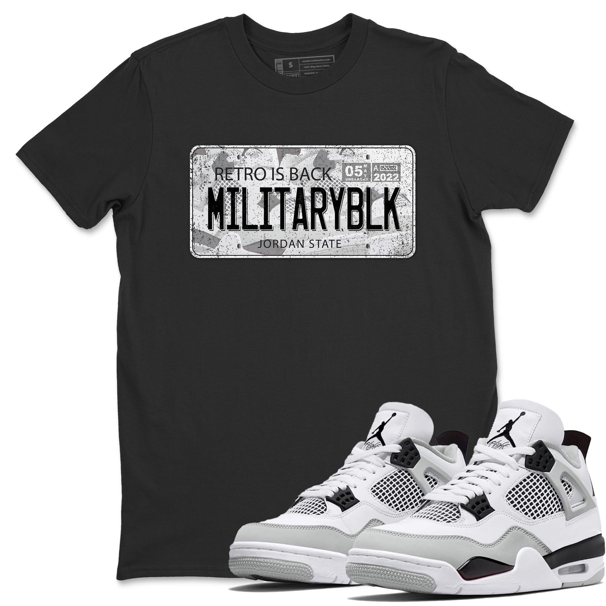Jordan 4 Military Black Sneaker Match Tees Jordan Plate Sneaker Tees Jordan 4 Military Black Sneaker Release Tees Unisex Shirts