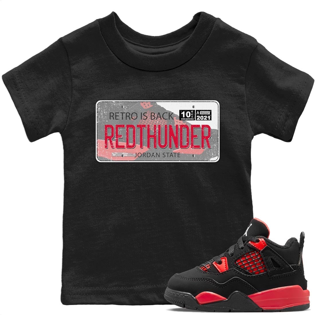 Jordan 4 Red Thunder Sneaker Match Tees Jordan Plate Sneaker Tees Jordan 4 Red Thunder Sneaker Release Tees Kids Shirts