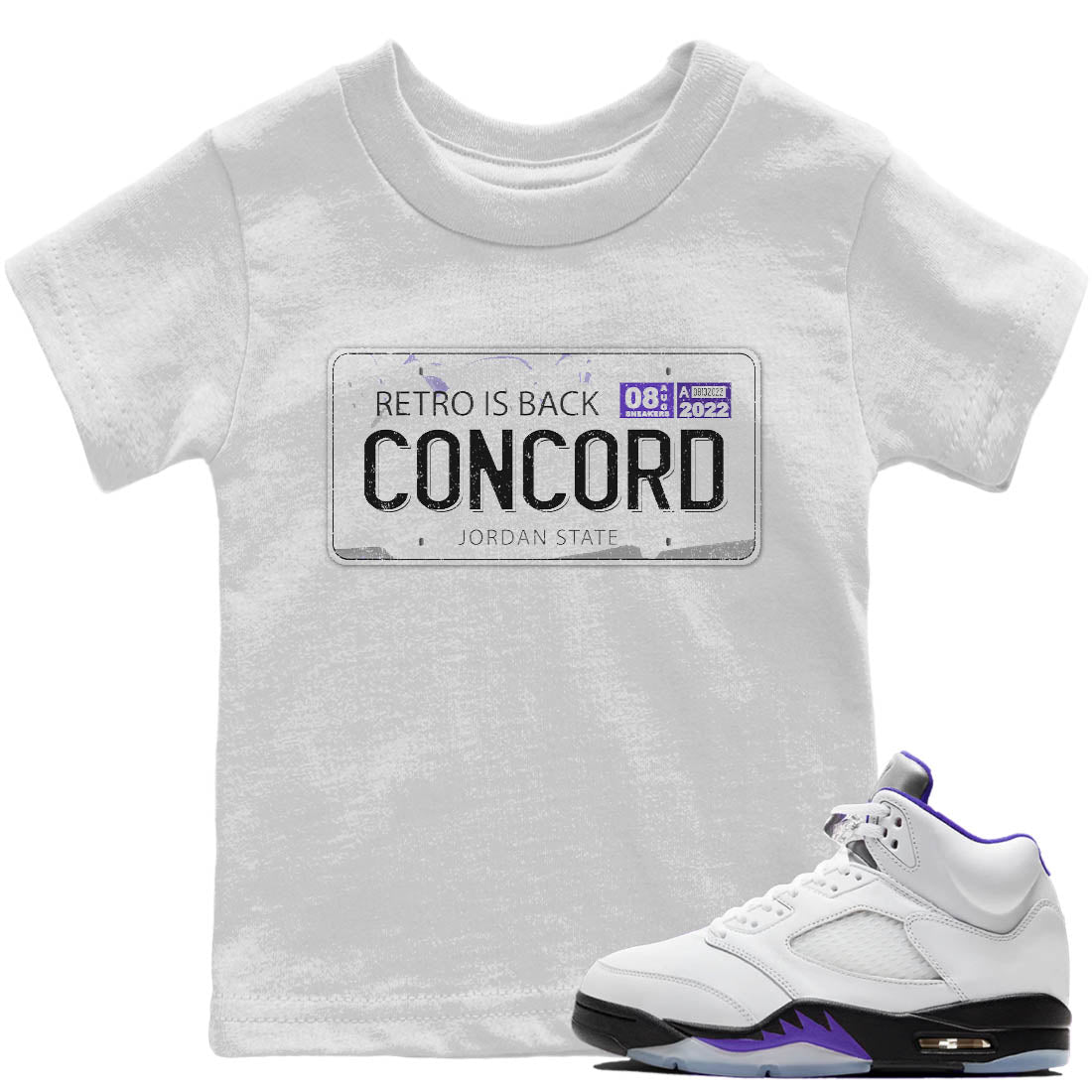 Jordan 5 Concord Sneaker Match Tees Jordan Plate Sneaker Tees Jordan 5 Concord Sneaker Release Tees Kids Shirts