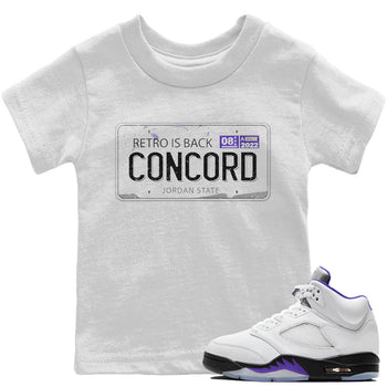 Jordan 5 Concord Sneaker Match Tees Jordan Plate Sneaker Tees Jordan 5 Concord Sneaker Release Tees Kids Shirts