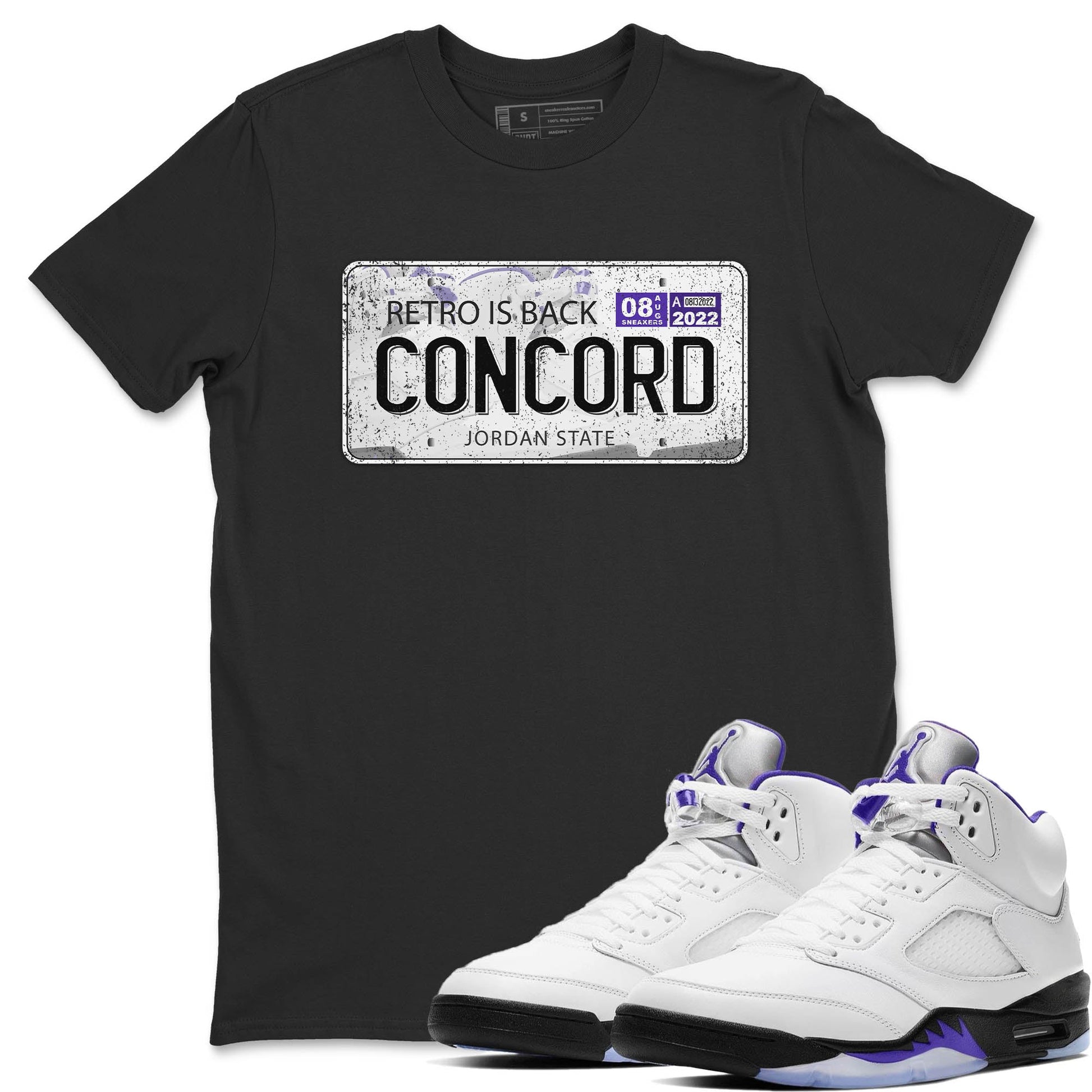Jordan 5 Concord Sneaker Match Tees Jordan Plate Sneaker Tees Jordan 5 Concord Sneaker Release Tees Unisex Shirts