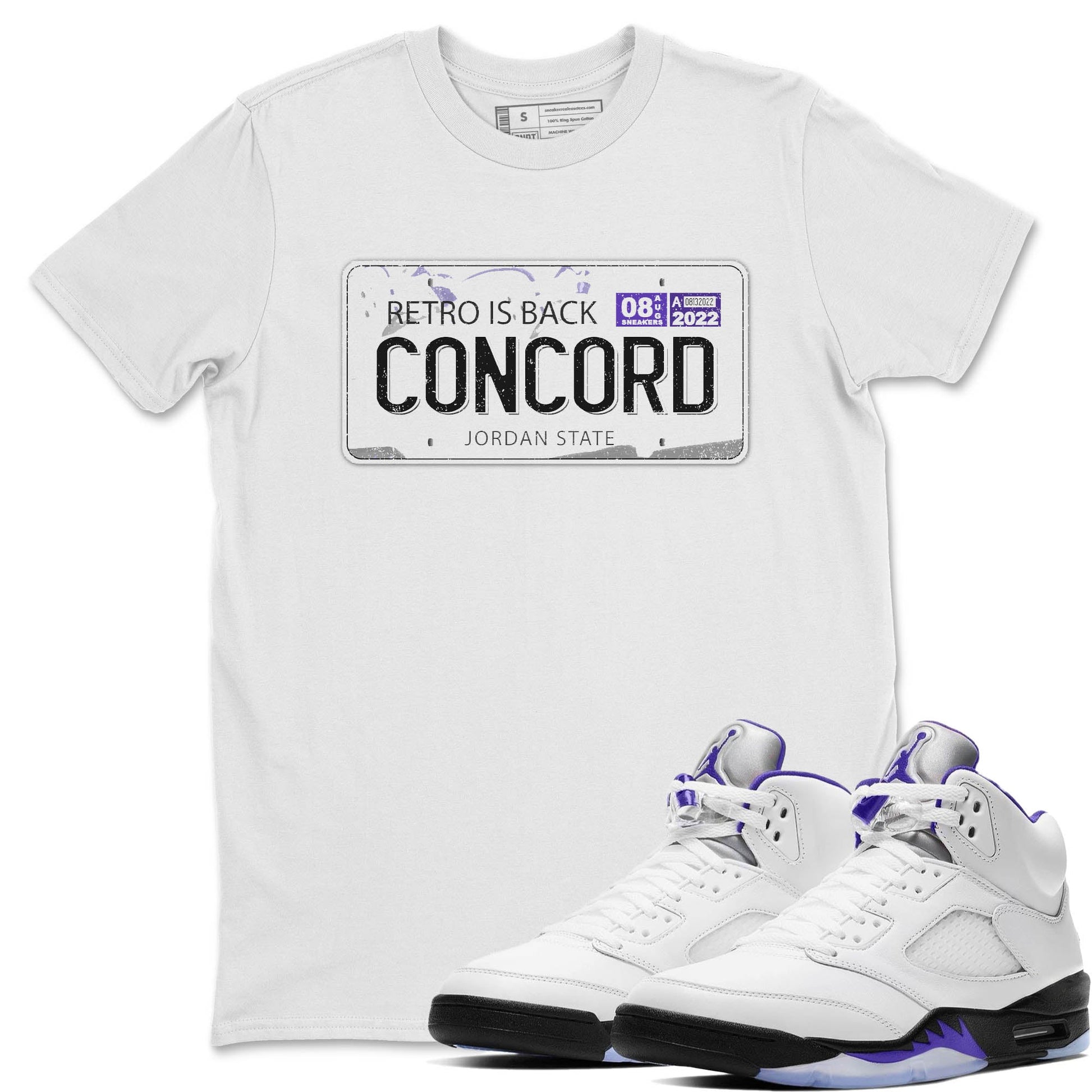 Jordan 5 Concord Sneaker Match Tees Jordan Plate Sneaker Tees Jordan 5 Concord Sneaker Release Tees Unisex Shirts
