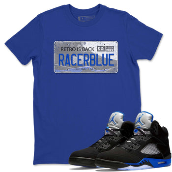 Jordan 5 Racer Blue Sneaker Match Tees Jordan Plate Sneaker Tees Jordan 5 Racer Blue Sneaker Release Tees Unisex Shirts