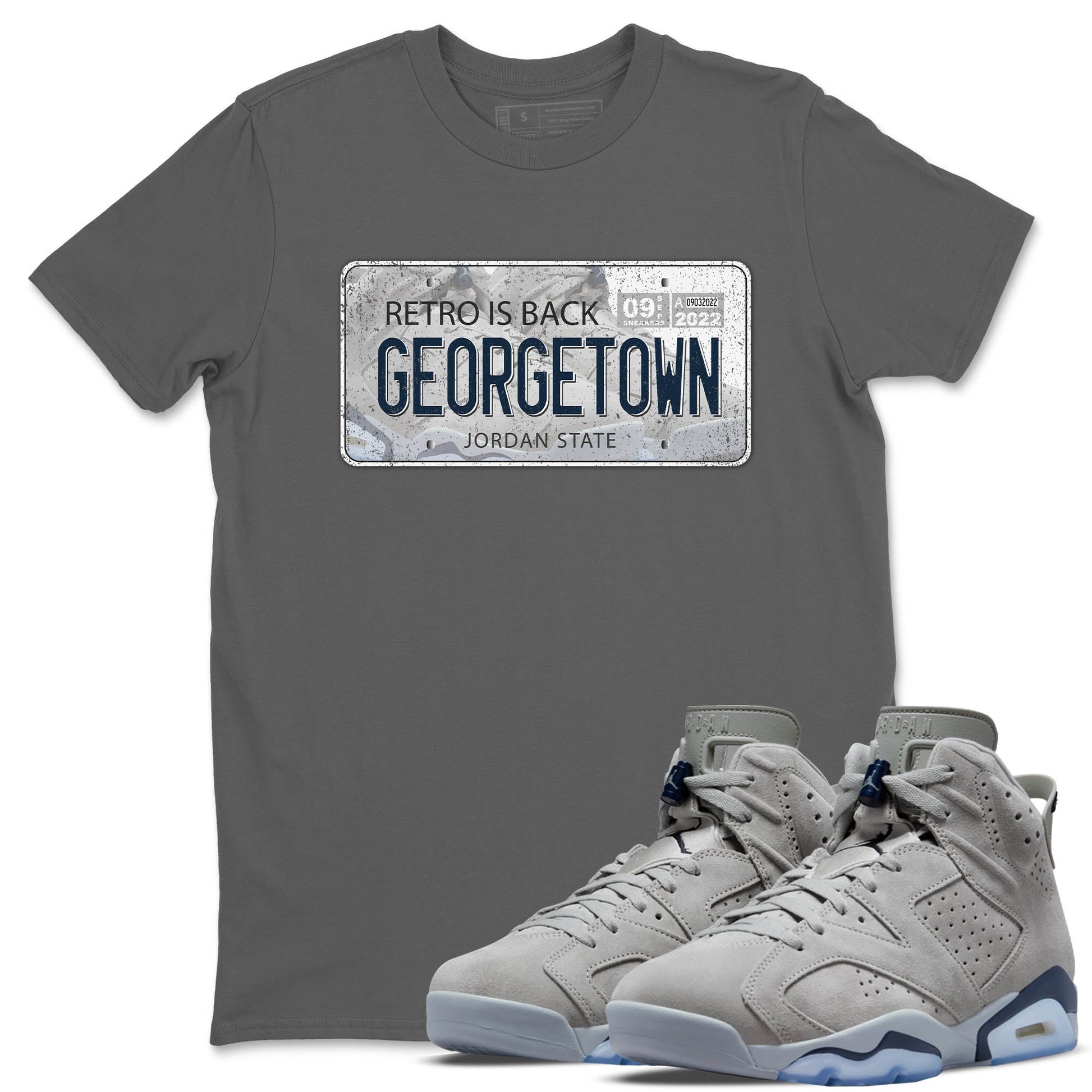 Jordan 6 Georgetown Sneaker Match Tees Jordan Plate Sneaker Tees Jordan 6 Georgetown Sneaker Release Tees Unisex Shirts