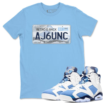 Jordan 6 UNC Sneaker Match Tees Jordan Plate Sneaker Tees Jordan 6 UNC Sneaker Release Tees Unisex Shirts