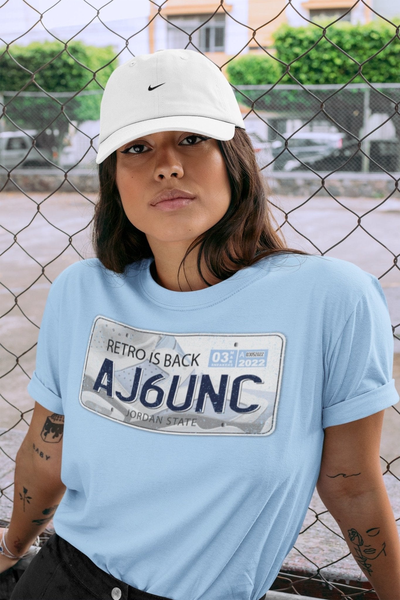 Jordan 6 UNC Sneaker Match Tees Jordan Plate Sneaker Tees Jordan 6 UNC Sneaker Release Tees Unisex Shirts