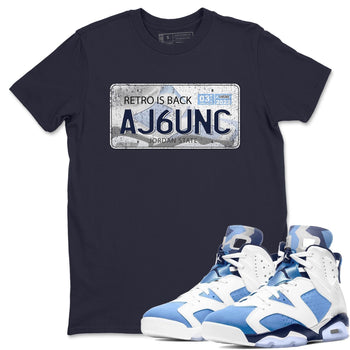 Jordan 6 UNC Sneaker Match Tees Jordan Plate Sneaker Tees Jordan 6 UNC Sneaker Release Tees Unisex Shirts