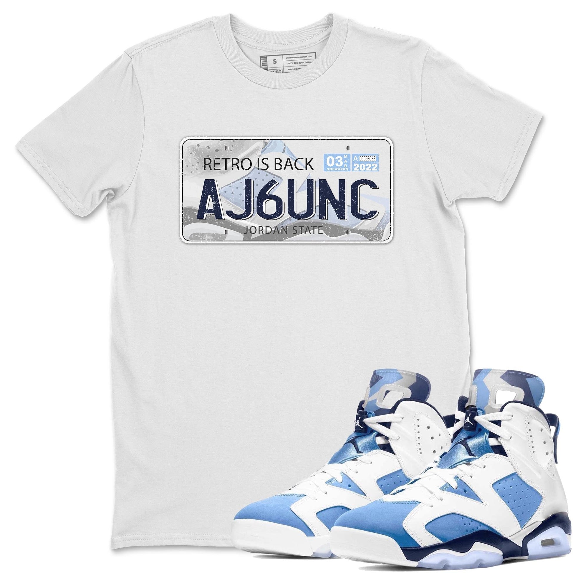 Jordan 6 UNC Sneaker Match Tees Jordan Plate Sneaker Tees Jordan 6 UNC Sneaker Release Tees Unisex Shirts