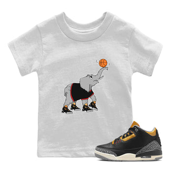 Jordan 3 Black Gold Sneaker Match Tees Juggling Elephant Sneaker Tees Jordan 3 Black Gold Sneaker Release Tees Kids Shirts