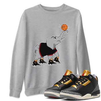 Jordan 3 Black Gold Sneaker Match Tees Juggling Elephant Sneaker Tees Jordan 3 Black Gold Sneaker Release Tees Unisex Shirts
