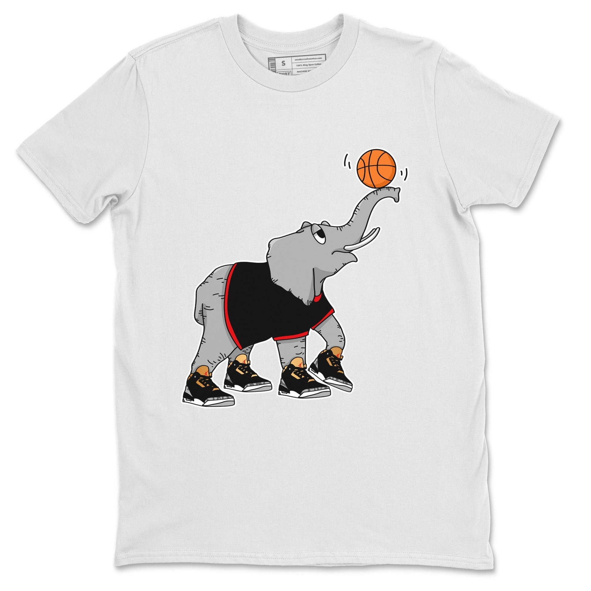 Jordan 3 Black Gold Sneaker Match Tees Juggling Elephant Sneaker Tees Jordan 3 Black Gold Sneaker Release Tees Unisex Shirts