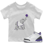 Jordan 3 Dark Iris Sneaker Match Tees Juggling Elephant Sneaker Tees Jordan 3 Dark Iris Sneaker Release Tees Kids Shirts