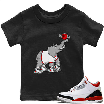Jordan 3 Fire Red Sneaker Match Tees Juggling Elephant Sneaker Tees Jordan 3 Fire Red Sneaker Release Tees Kids Shirts