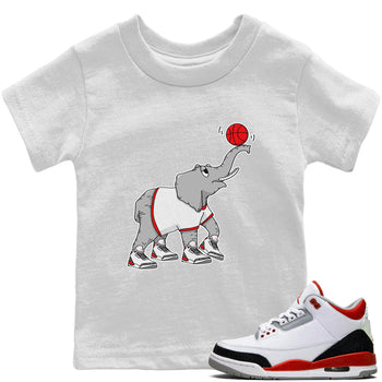 Jordan 3 Fire Red Sneaker Match Tees Juggling Elephant Sneaker Tees Jordan 3 Fire Red Sneaker Release Tees Kids Shirts