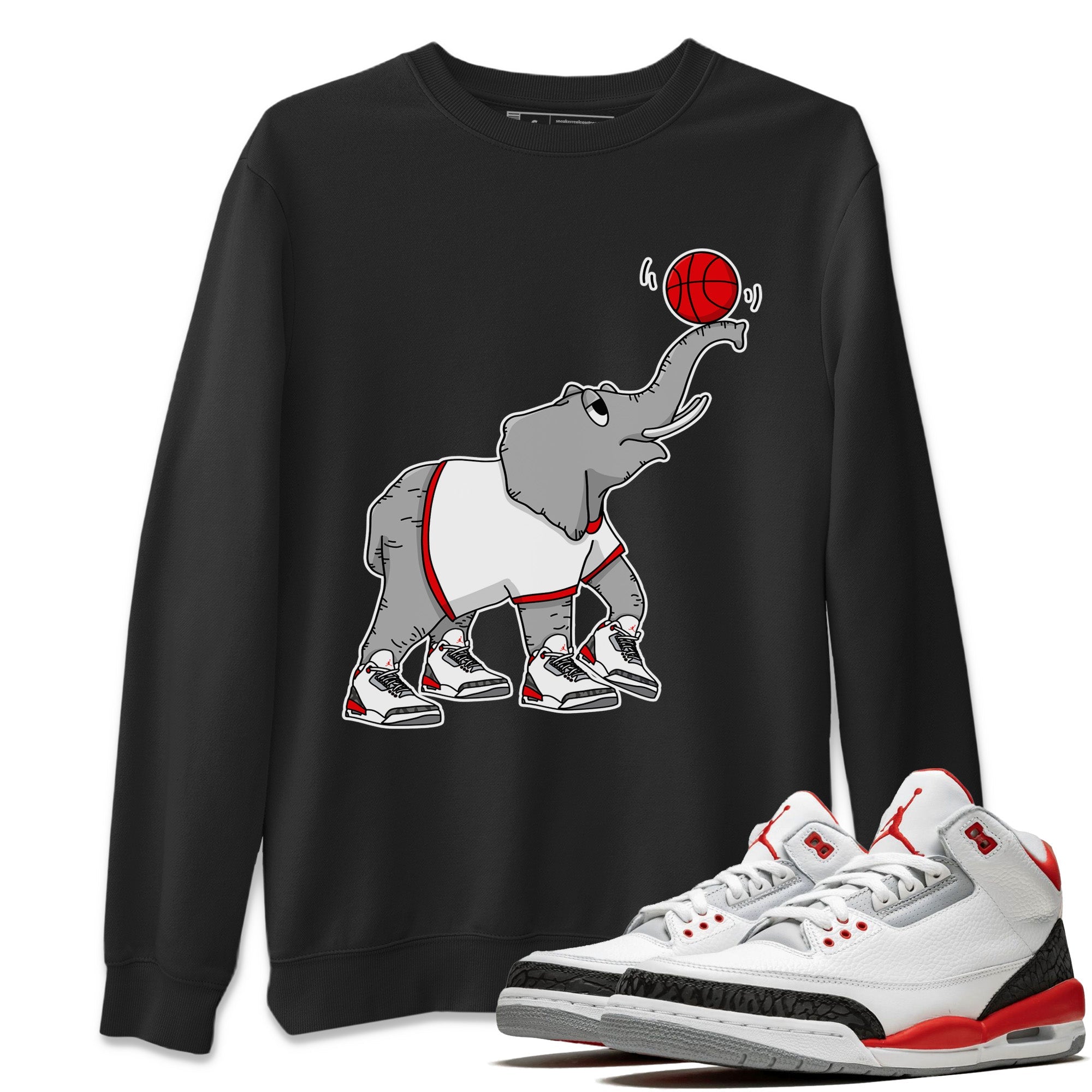 Jordan 3 Fire Red Sneaker Match Tees Juggling Elephant Sneaker Tees Jordan 3 Fire Red Sneaker Release Tees Unisex Shirts