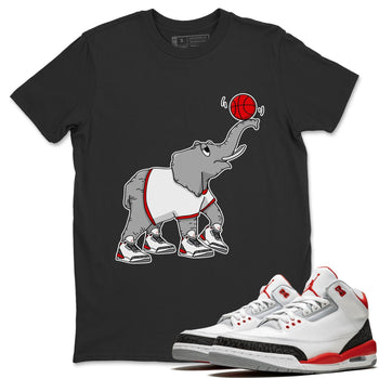 Jordan 3 Fire Red Sneaker Match Tees Juggling Elephant Sneaker Tees Jordan 3 Fire Red Sneaker Release Tees Unisex Shirts
