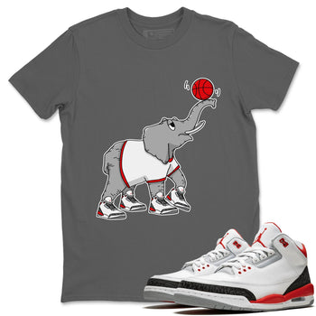 Jordan 3 Fire Red Sneaker Match Tees Juggling Elephant Sneaker Tees Jordan 3 Fire Red Sneaker Release Tees Unisex Shirts