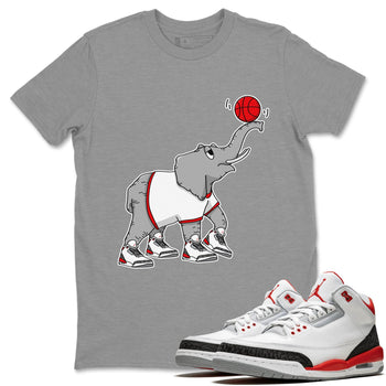 Jordan 3 Fire Red Sneaker Match Tees Juggling Elephant Sneaker Tees Jordan 3 Fire Red Sneaker Release Tees Unisex Shirts