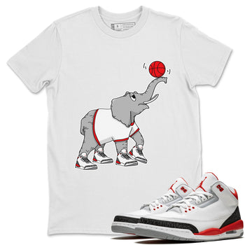 Jordan 3 Fire Red Sneaker Match Tees Juggling Elephant Sneaker Tees Jordan 3 Fire Red Sneaker Release Tees Unisex Shirts
