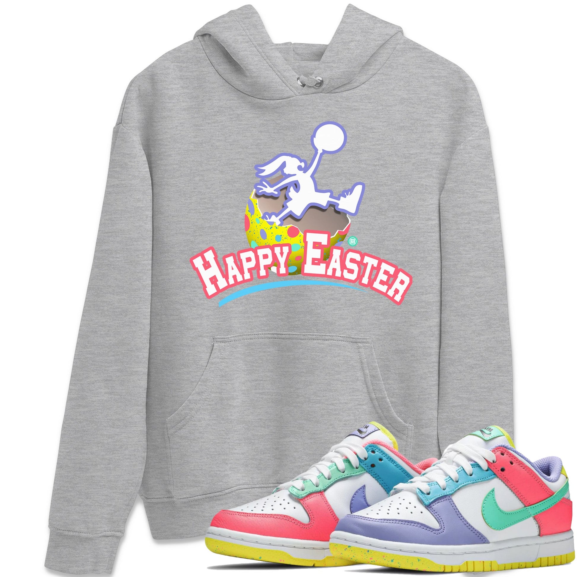 Dunk Easter Candy Sneaker Match Tees Jumpman Bunny Sneaker Tees Holiday Easter T-Shirt Sneaker Release Tees Unisex Shirts Heather Grey 1