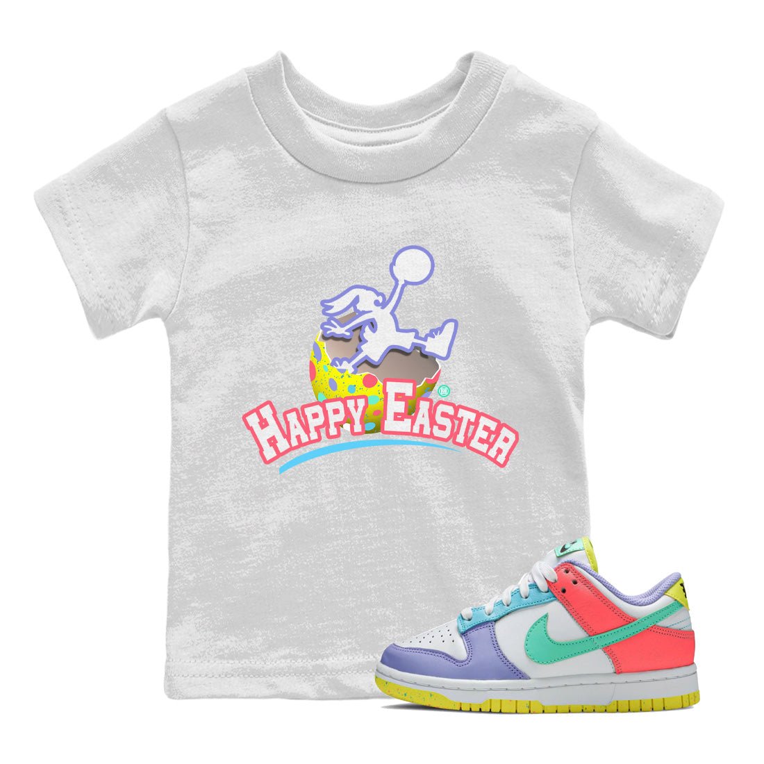 Dunk Easter Candy Sneaker Match Tees Jumpman Bunny Sneaker Tees Holiday Easter T-Shirt Sneaker Release Tees Kids Shirts White 1