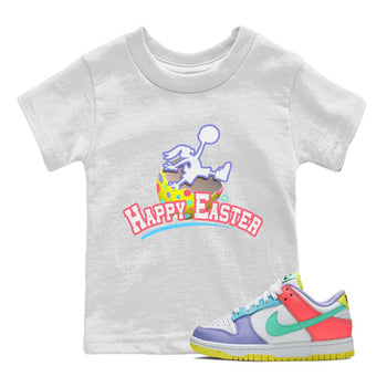 Dunk Easter Candy Sneaker Match Tees Jumpman Bunny Sneaker Tees Holiday Easter T-Shirt Sneaker Release Tees Kids Shirts White 1