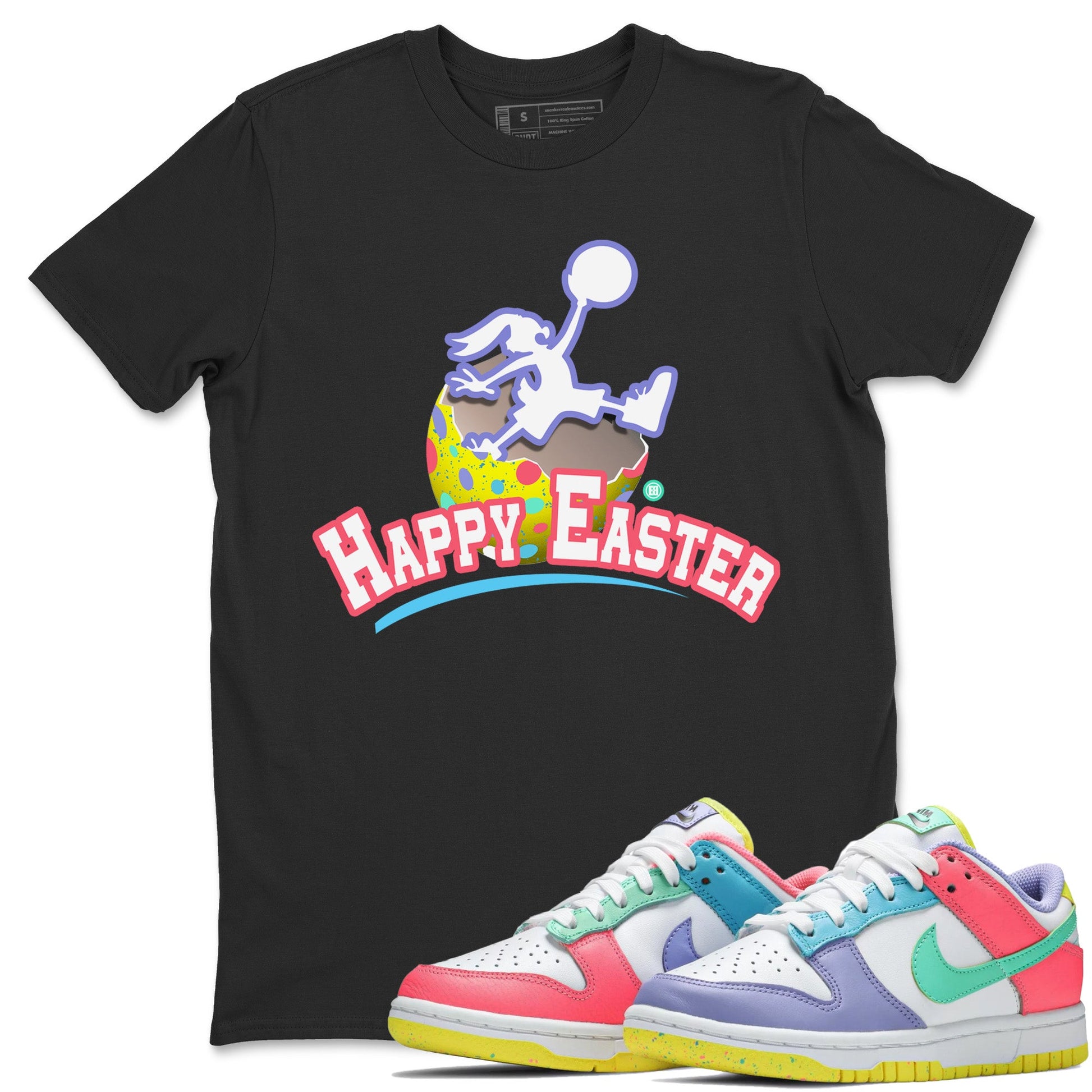 Dunk Easter Candy Sneaker Match Tees Jumpman Bunny Sneaker Tees Holiday Easter T-Shirt Sneaker Release Tees Unisex Shirts Black 1