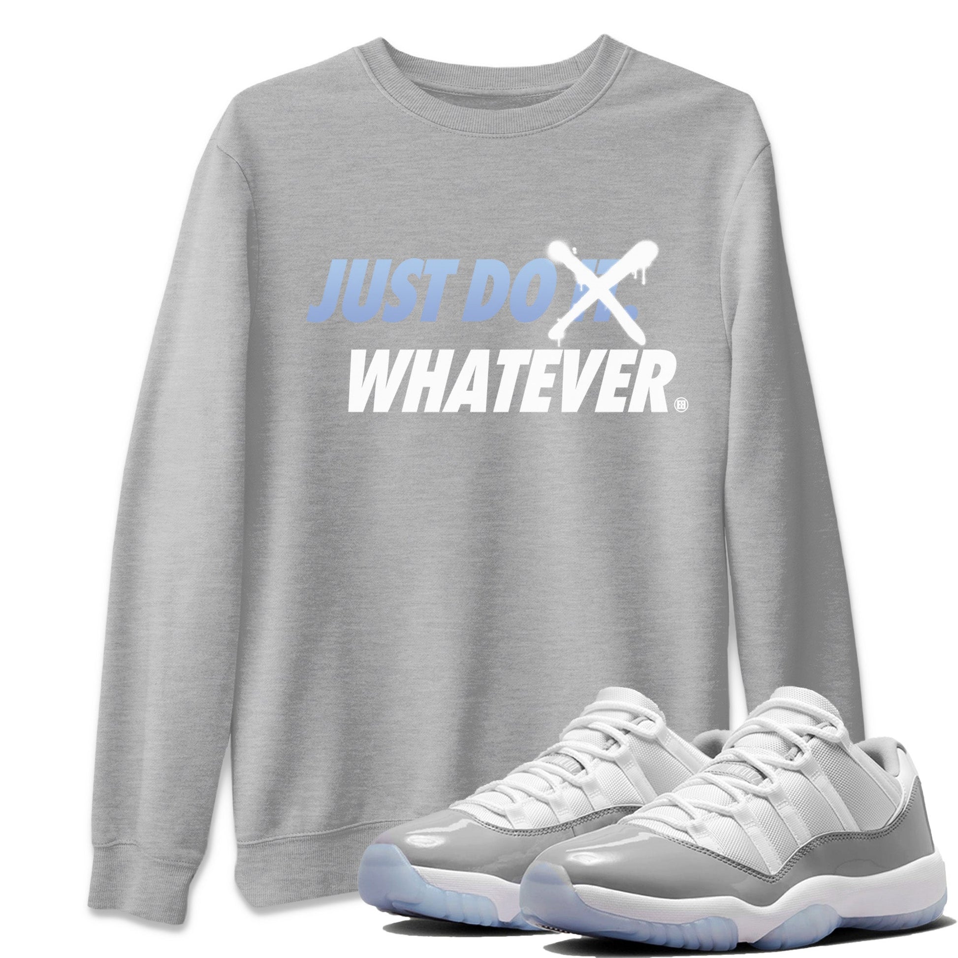 Air Jordan 11 White Cement Sneaker Match Tees Just Do Whatever Sneaker Tees Air Jordan 11 Cement Grey Sneaker Release Tees Unisex Shirts Heather Grey 1
